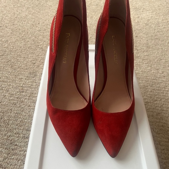 Enzo Angiolini Red suede zipper print - Picture 2 of 9